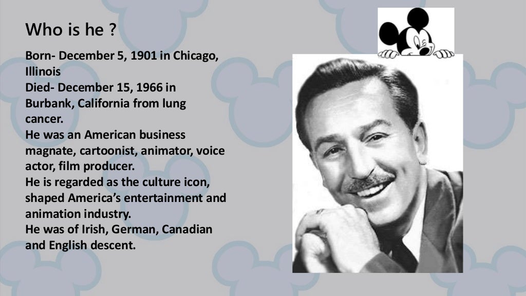 walt disney biography ppt