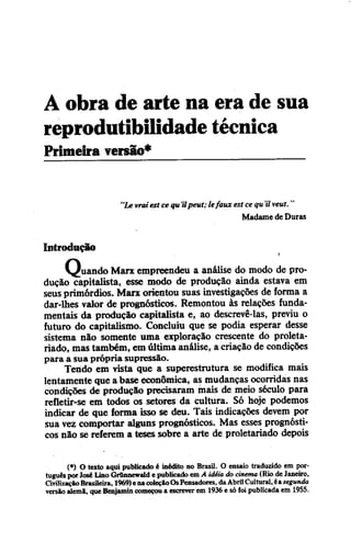 Walter benjamin   magia e técnica, arte e política