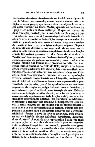 Walter benjamin   magia e técnica, arte e política