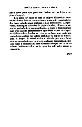 Walter benjamin   magia e técnica, arte e política
