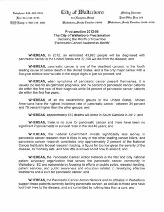 City of Walterboro 2012 Proclamation