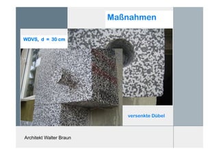 Architekt Walter Braun
Maßnahmen
WDVS, d = 30 cm
versenkte Dübel
 