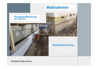 Architekt Walter Braun
Maßnahmen
Perimeterdämmung
d = 30 cm
Qualitätssicherung
 