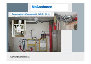 Architekt Walter Braun
Maßnahmen
Dezentrales Lüftungsgerät WRG > 80 %
 
