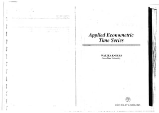 Walter enders applied econometric time series | PPT