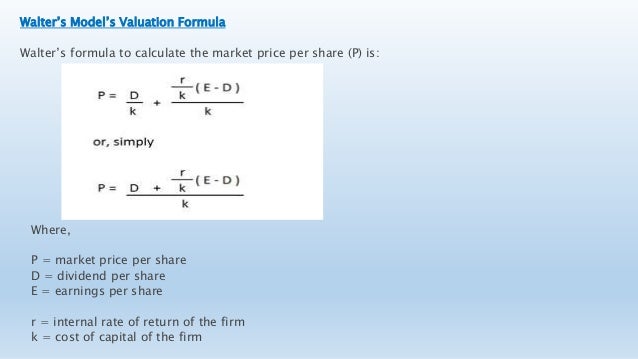 pix Walter Model Formula D Stands For walter s model on dividend policy