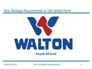 Soyeb Ahmad New Strategic Requirements 1
Soyeb Ahmad
New Strategic Requirements In The Global World
 
