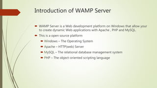 how to use wamp server oracle dev