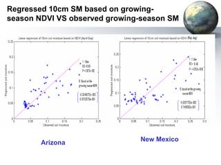 Regressed 10cm SM based on growing-season 
NDVI VS observed growing-season SM 
Arizona New Mexico 
 