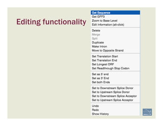 Editing functionality
 
