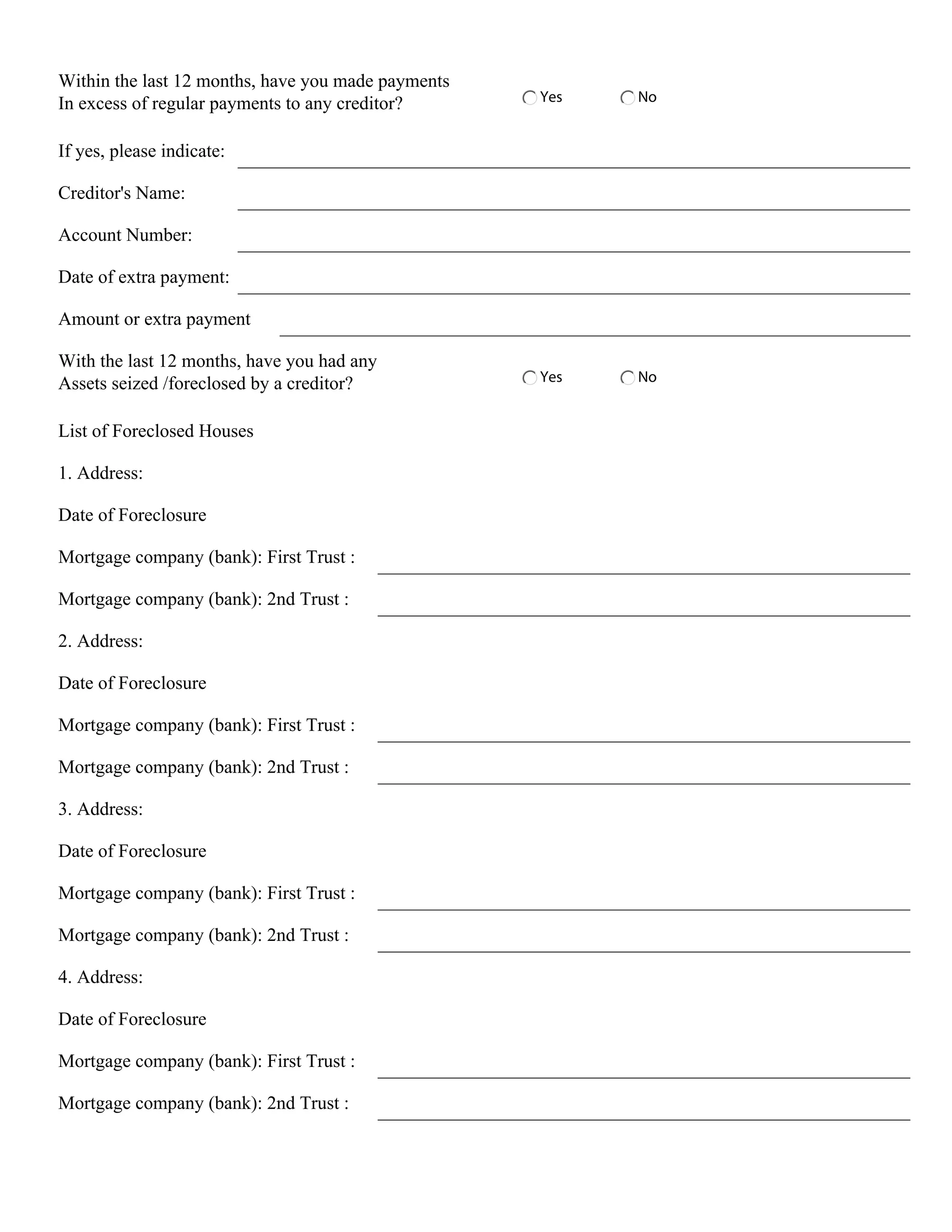 Wani & associates, p.c. bankruptcy intake form | PDF