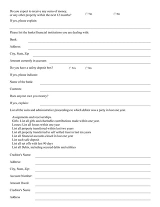 Wani & associates, p.c. bankruptcy intake form | PDF