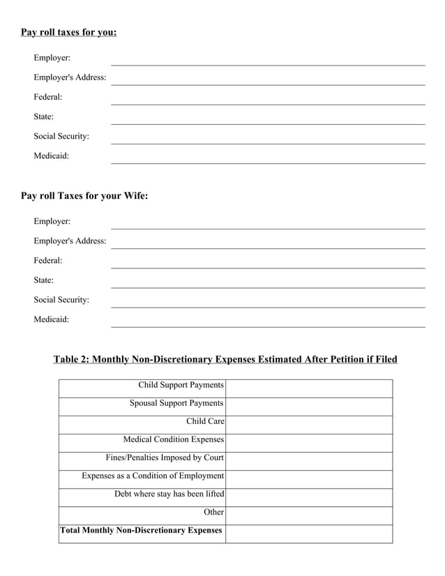 Wani & associates, p.c. bankruptcy intake form | PDF