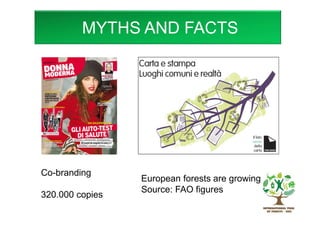 Co-branding
320.000 copies
MYTHS AND FACTS
European forests are growing
Source: FAO figures
 