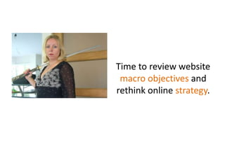 Time to review website macro objectives and rethink online strategy.