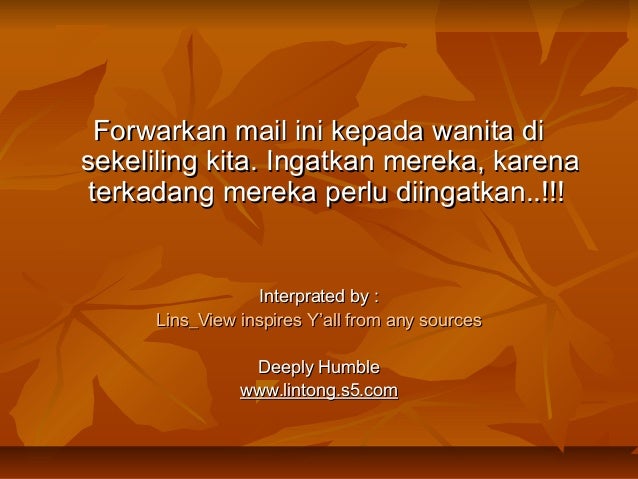 Keajaiban Wanita ( Motivasi Slide) Tanto Wardoyo