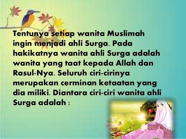 [MATERI KEPUTRIAN] Wanita yang dirindukan surga