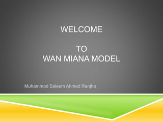 WELCOME 
TO 
WAN MIANA MODEL 
Muhammad Saleem Ahmad Ranjha 
 