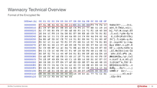 26McAfee Foundstone Services
Format of the Encrypted file
Wannacry Technical Overview
 