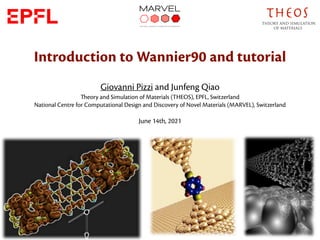 Introduction to Wannier90 and tutorial
Giovanni Pizzi and Junfeng Qiao
Theory and Simulation of Materials (THEOS), EPFL, Switzerland
National Centre for Computational Design and Discovery of Novel Materials (MARVEL), Switzerland
June 14th, 2021
 