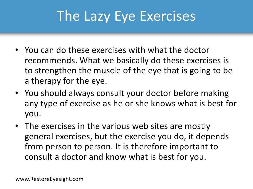 Want an eye exercise for lazy eye?