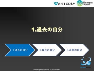 1.^ȥԷ


1.^ȥԷ         2.FڤԷ                    3.δԷ




          Developers Summit 2013 Action!
 