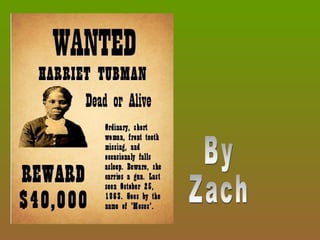 harriet tubman wanted poster 40000