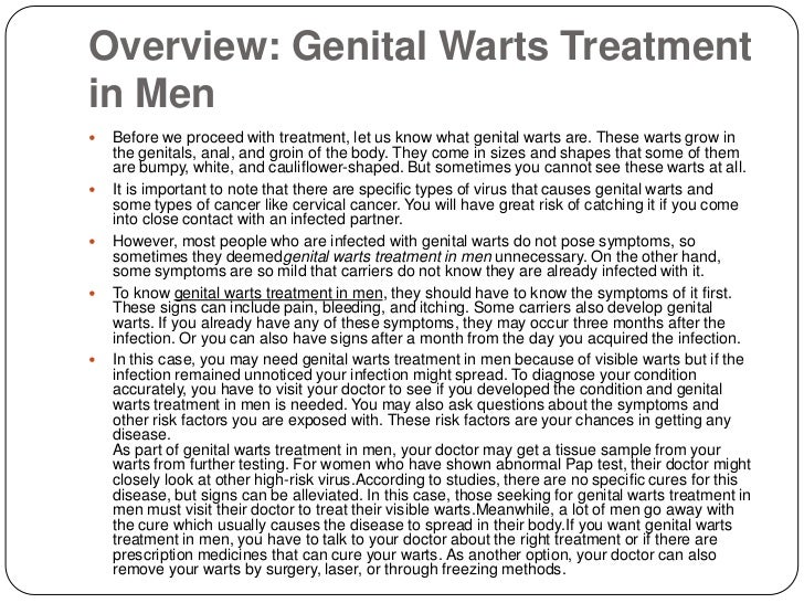 Want Genital Warts Treatment In Men