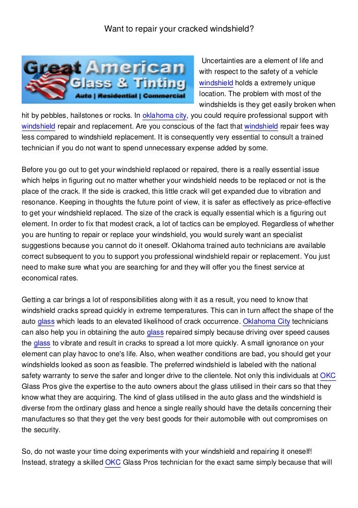 windshield repair and replacent in oklahoma city