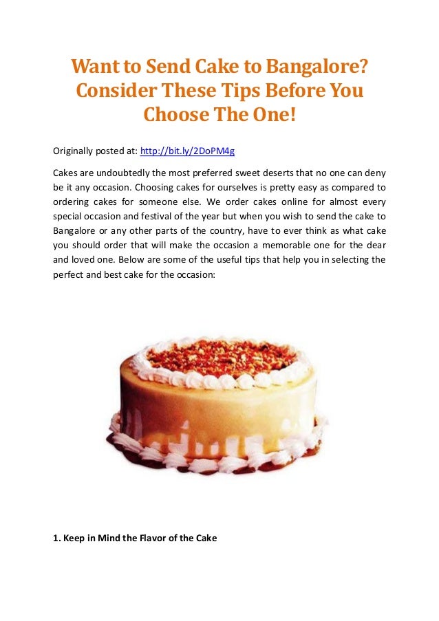 Want to Send Cake to Bangalore? Consider These Tips Before You Choose…