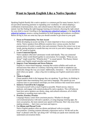 Want To Speak English Like A Native Speaker Docx Free Download Want To Speak English Like A Native Speaker Docx Free Download