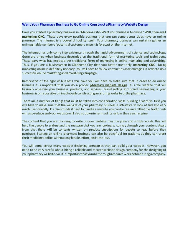 want your pharmacy business to go online construct a pharmacy website