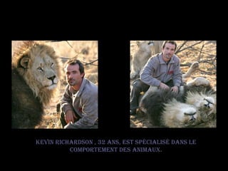 Kevin Richardson , 32 ans, est spécialisé dans le comportement des animaux.