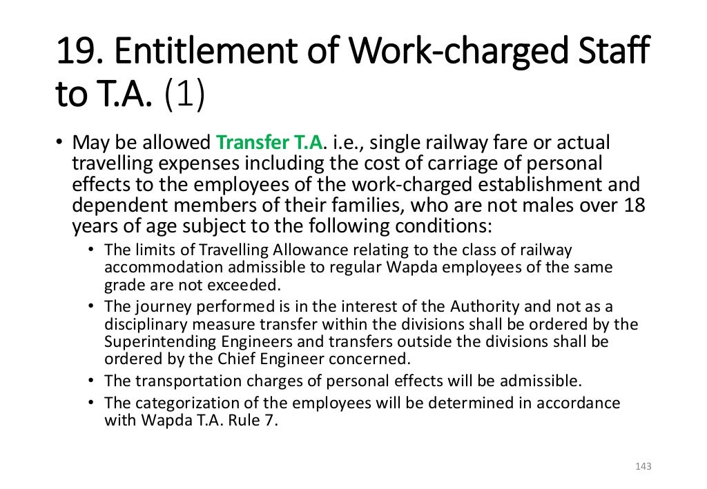 Wapda Rules Summarized