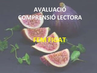 AVALUACIÓ
COMPRENSIÓ LECTORA
FEM FIGAT
 