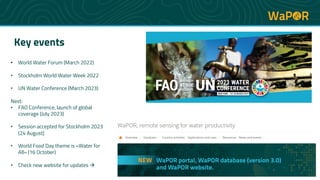 WaPOR Phase 2 updates - Livia Peiser - FAO - 3 May 2023