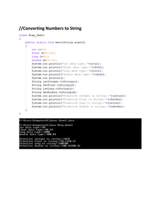 //Converting Numbers to String
 