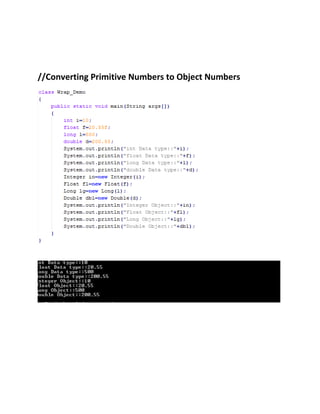 //Converting Primitive Numbers to Object Numbers
 