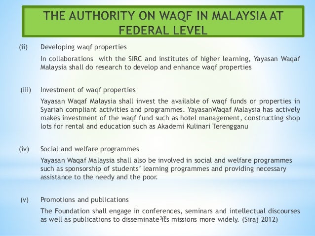 Waqf and authority