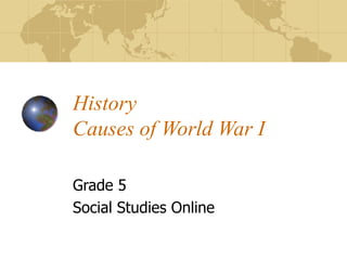 History Causes of World War I Grade 5 Social Studies Online 