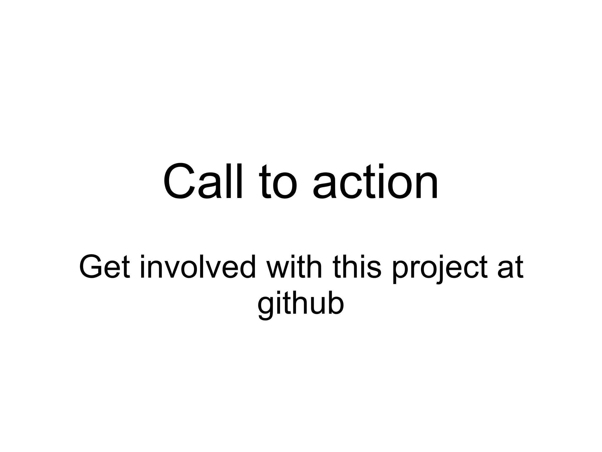Call to actionGet involved with this project at github, loads more could be done!