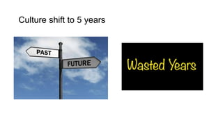 Culture shift to 5 years
 