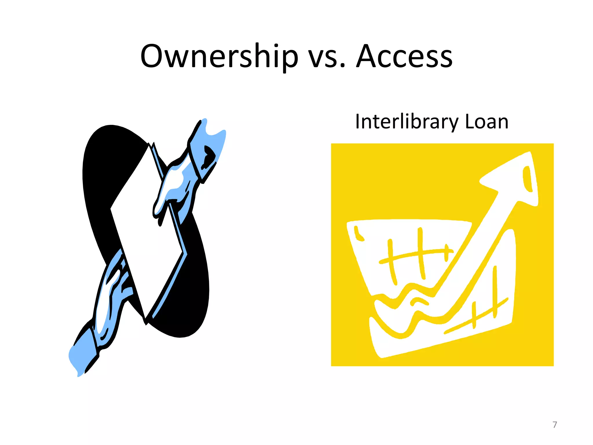 Ownership vs. Access
Interlibrary Loan
7
 