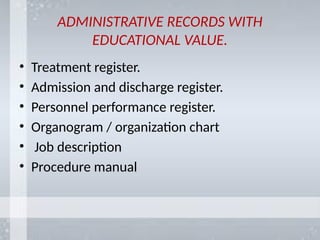Ward Record in the hospital settings pptx | PPTX