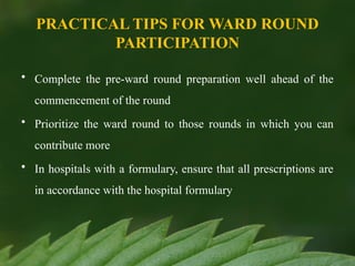 Process Included In Ward Rounds Effective Participation in Medical Ward Rounds for Pharmacists and ...