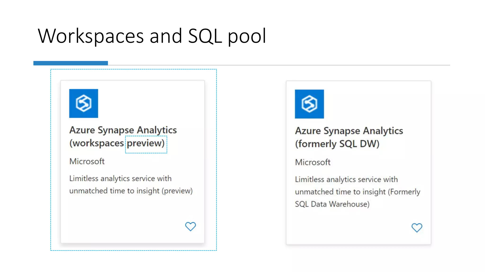 Workspaces and SQL pool
 
