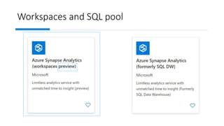 Workspaces and SQL pool
 
