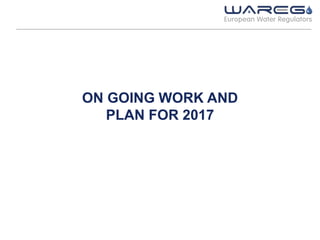 ON GOING WORK AND
PLAN FOR 2017
 