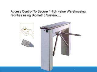 Access Control To Secure / High value Warehousing
facilities using Biometric System….

 