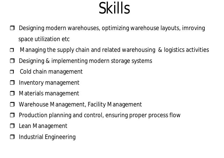 warehouse skills